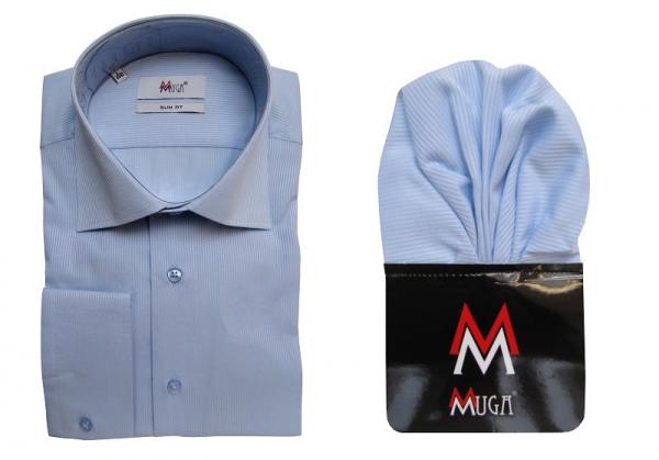 Uni Streifen Herrenhemd Slim-fit Lang Arm