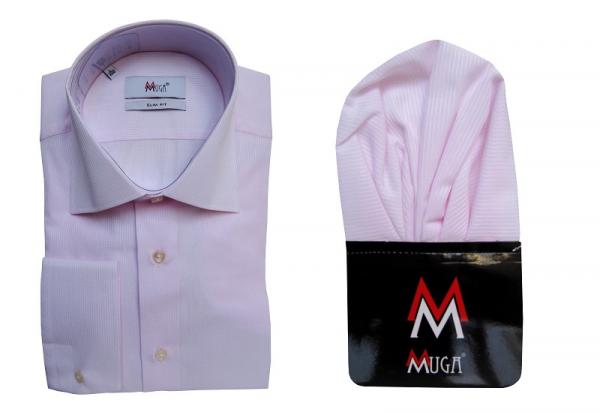 Uni Streifen Herrenhemd Slim-fit Lang Arm