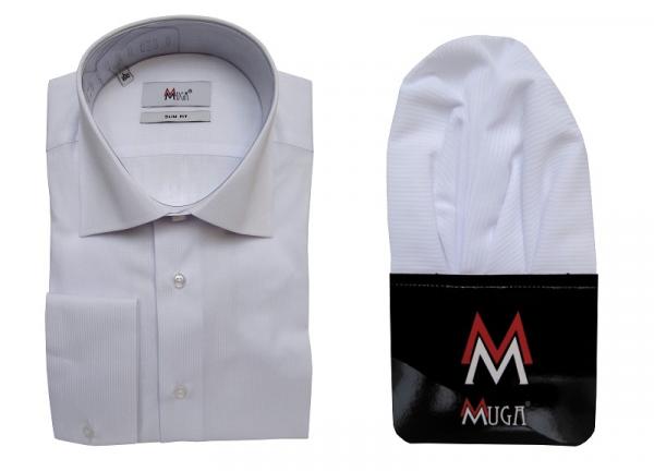 Uni Streifen Herrenhemd Slim-fit Lang Arm