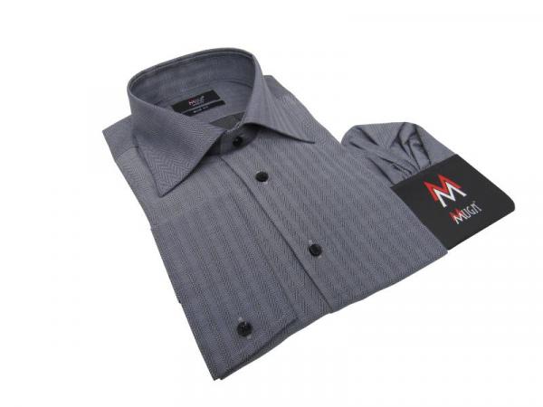 Extra Langarm Herren Hemd Fischgrät Slim-fit