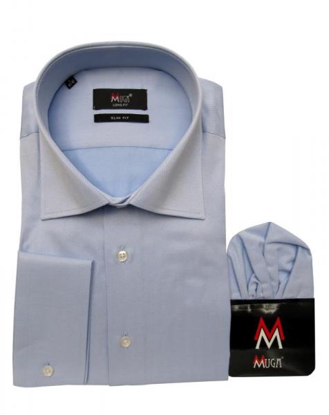 Extra Langarm Herren Hemd Fischgrät Slim-fit
