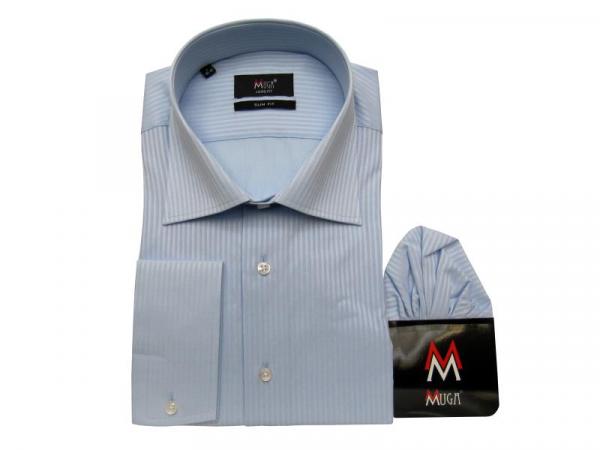 Extra Langarm Hemd Slim-fit Schattenstreifen