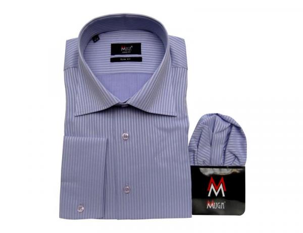 Extra Langarm Hemd Slim-fit Schattenstreifen