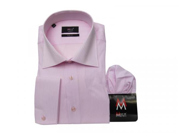 Extra Langarm Hemd Slim-fit Schattenstreifen