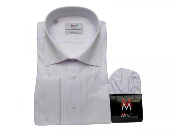 Extra Langarm Hemd Slim-fit Schattenstreifen