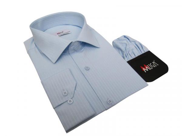 Slim Fit Langarm Herrenhemd Struktriert