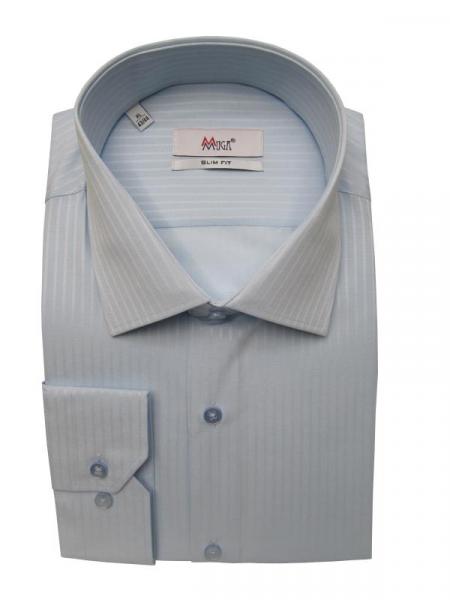 Slim Fit Langarm Herrenhemd Struktriert