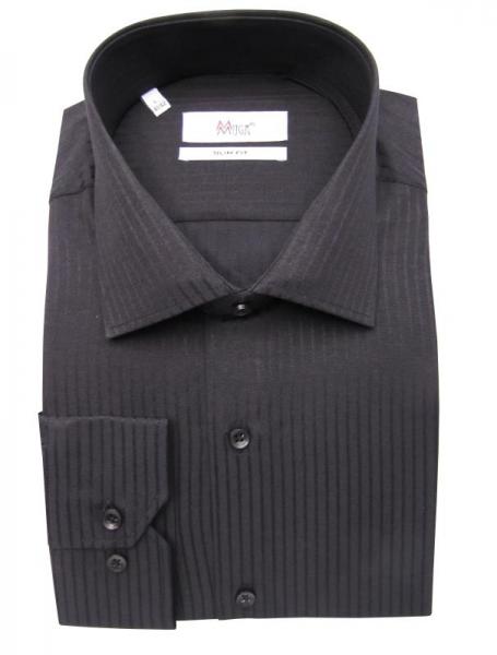 Slim Fit Langarm Herrenhemd Struktriert