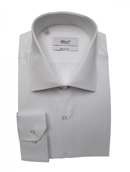 Slim Fit Langarm Herrenhemd Struktriert