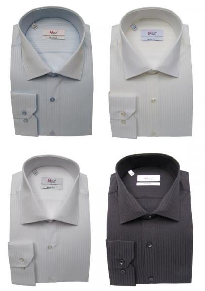 Slim Fit Langarm Herrenhemd Struktriert