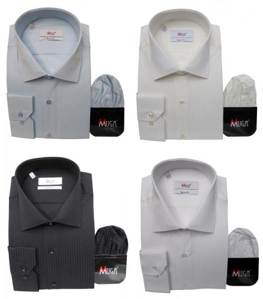 Slim Fit Langarm Herrenhemd Struktriert