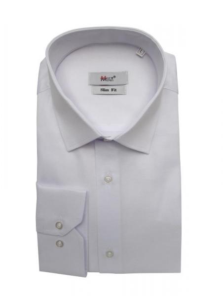 Langarm Herren Hemd Leinen Optik Slim Fit