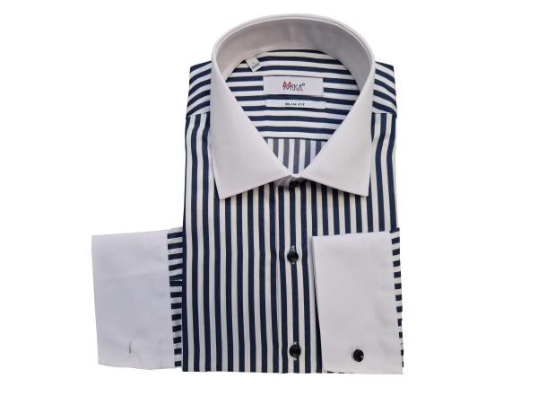 Winchester Kragen Hemd gestreift Slim Fit Langarm