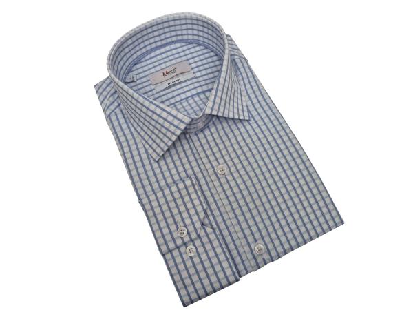 Langarmhemd Herren Hemd Slim fit Kariert