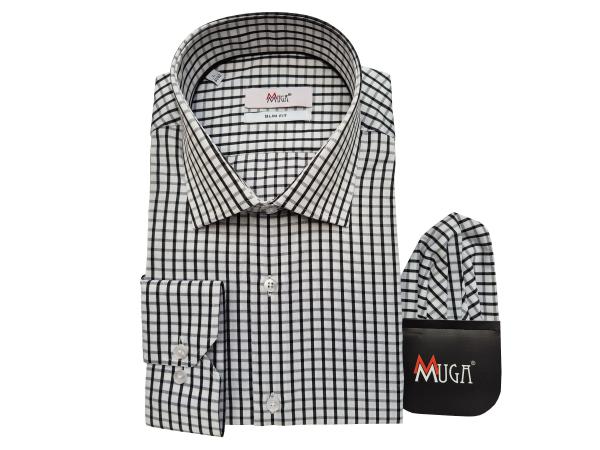 Langarmhemd Herren Hemd Slim fit Kariert