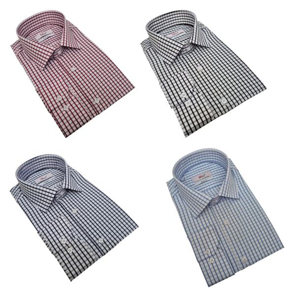 Langarmhemd Herren Hemd Slim fit Kariert