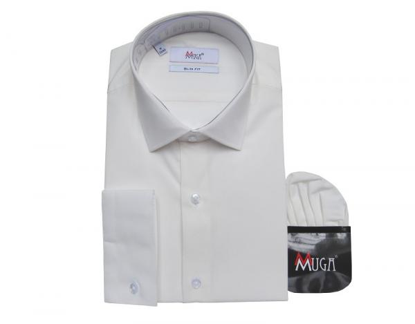Slim-Fit Herren Hemd mit Einstecktuch