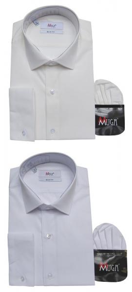 Slim-Fit Herren Hemd mit Einstecktuch