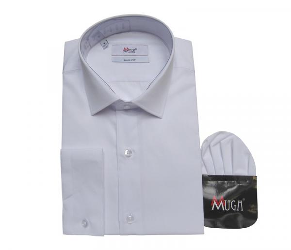 Slim-Fit Herren Hemd mit Einstecktuch