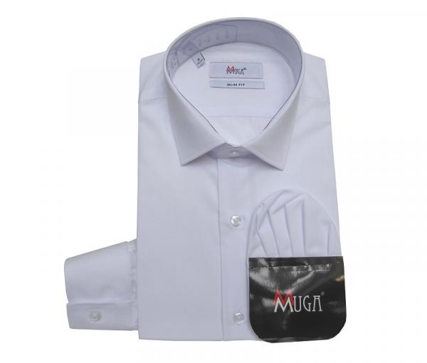 Slim-Fit Herren Hemd mit Einstecktuch