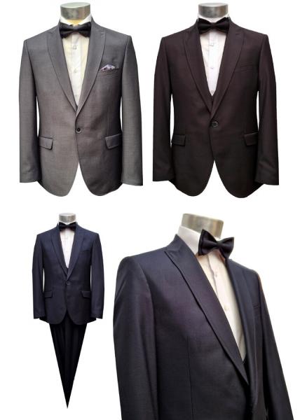 Regular Fit Herren Anzug mit Weste Kurzgröße