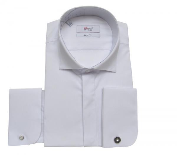 Kläppchenkragen Hemd mit Manschettenknöpfe Slim Fit