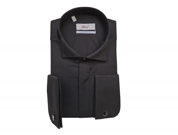 Kläppchenkragen Hemd mit Manschettenknöpfe Comfort Fit