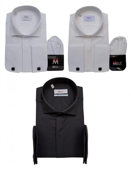 Kläppchenkragen Hemd mit Manschettenknöpfe Comfort Fit