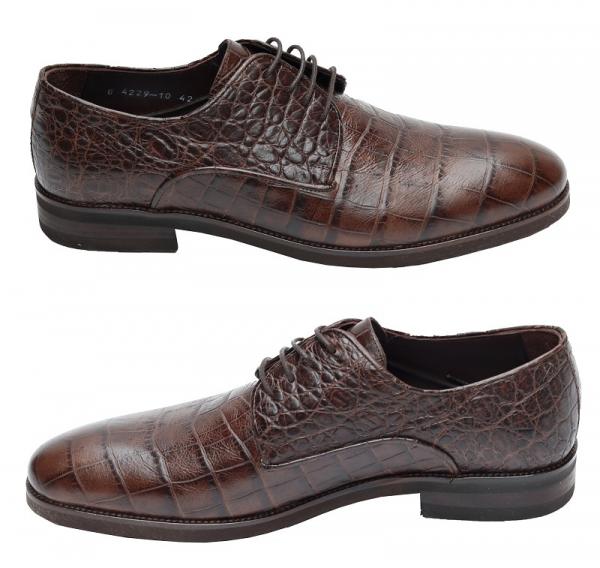 Kroko Optik Herrenschuhe Echtleder