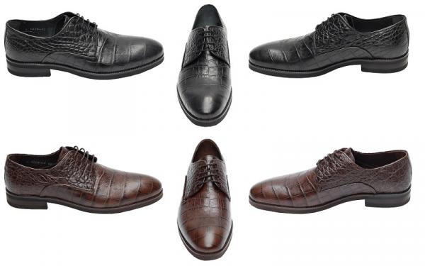 Kroko Optik Herrenschuhe Echtleder