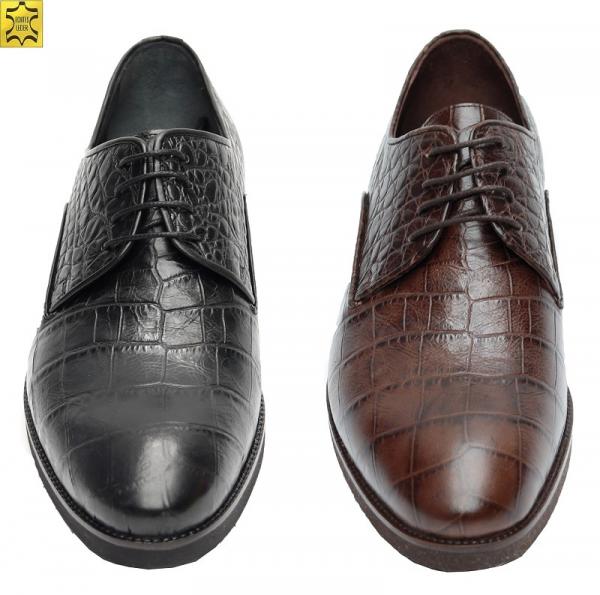 Kroko Optik Herrenschuhe Echtleder