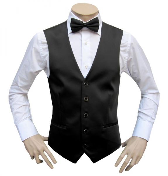 Slim Fit Herren Hochzeitsweste mit Schwarze Fliege