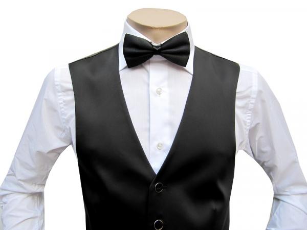 Slim Fit Herren Hochzeitsweste mit Schwarze Fliege