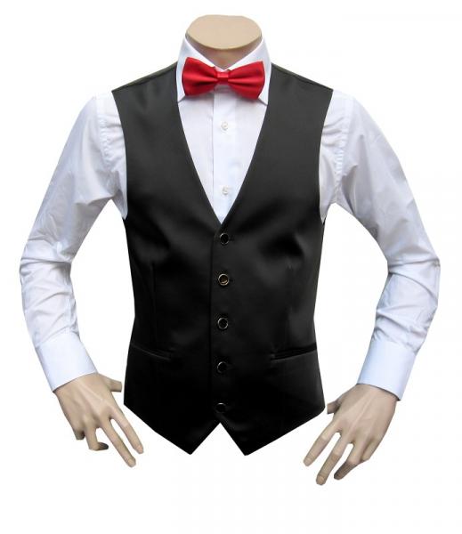 Herren Hochzeit Weste Slim Fit mit Rote Fliege
