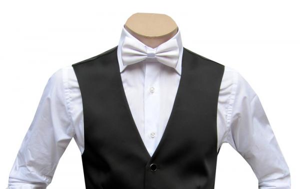 Herren Hochzeitsweste Slim mit Weiße Fliege