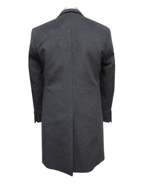 Herren Wool Mantel Struktur Anthrazit