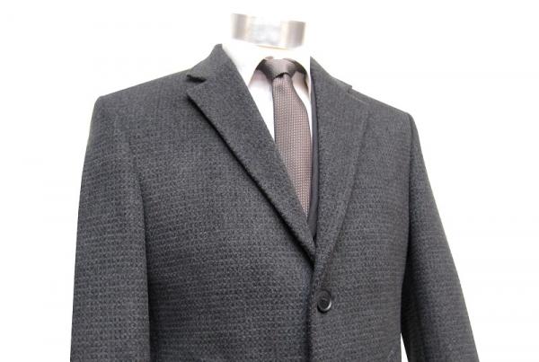 Herren Wool Mantel Struktur Anthrazit