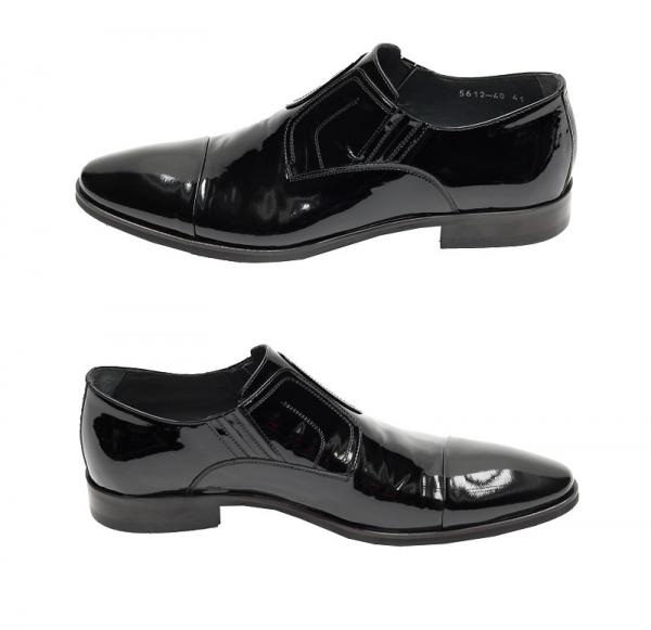 Herrenschuhe ohne Schnürsenkel Lack Leder