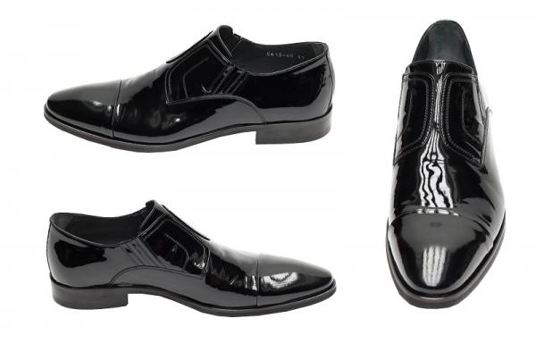 Herrenschuhe ohne Schnürsenkel Lack Leder