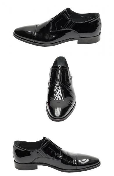 Herrenschuhe ohne Schnürsenkel Lack Leder