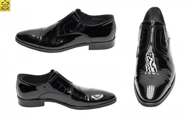 Herrenschuhe ohne Schnürsenkel Lack Leder