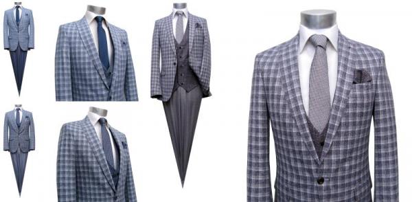 Glencheck Herren Anzug Slim Fit Karomuster