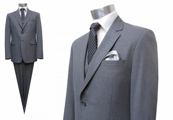 Herren Anzug 3-Teilig 120s Grau