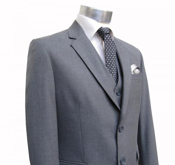 Herren Anzug 3-Teilig 120s Grau