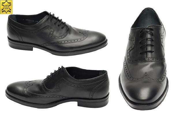 Herren Schuhe Echtleder Schwarz