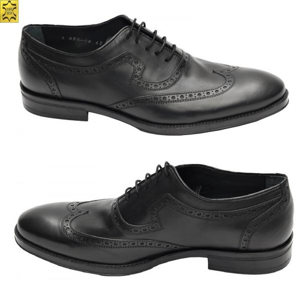 Herren Schuhe Echtleder Schwarz