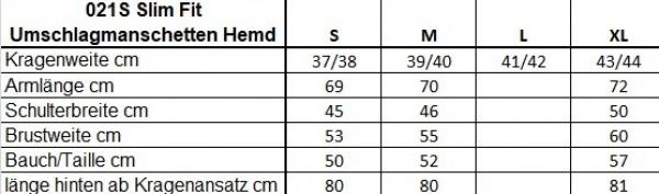 Umschlagmanschetten Hemd Slim-fit extra lange Arme