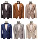 Slim Fit Herren Anzug mit Weste und Fliege