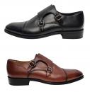 Monkstrap Leder Schuhe Herren 2 Schnallen